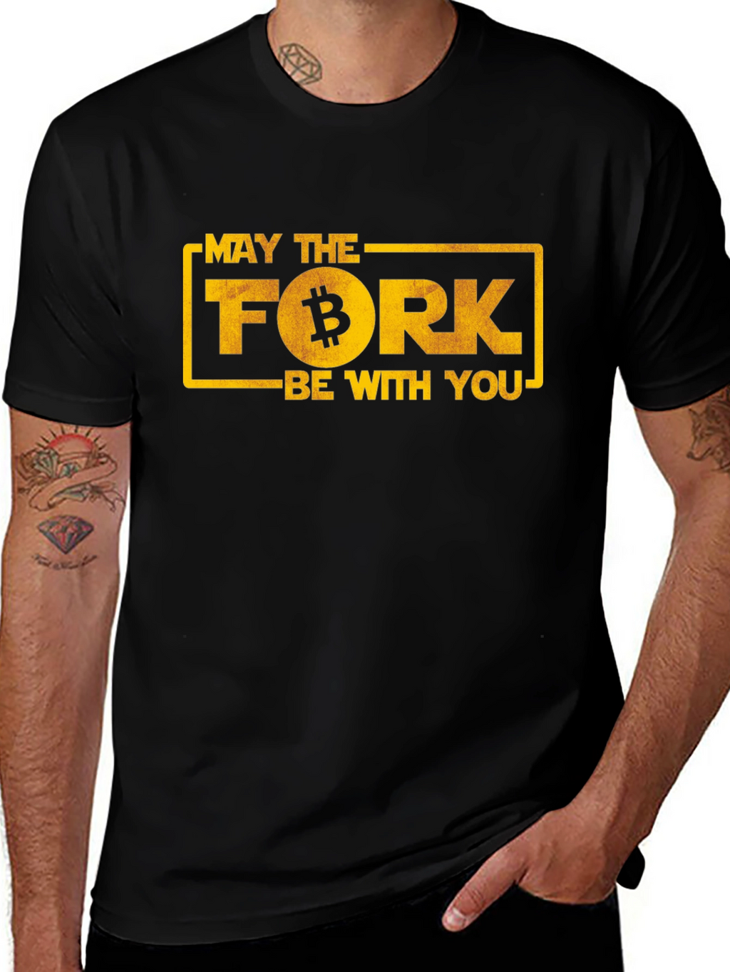 May The Fork Be With You Bitcoin T-Shirt