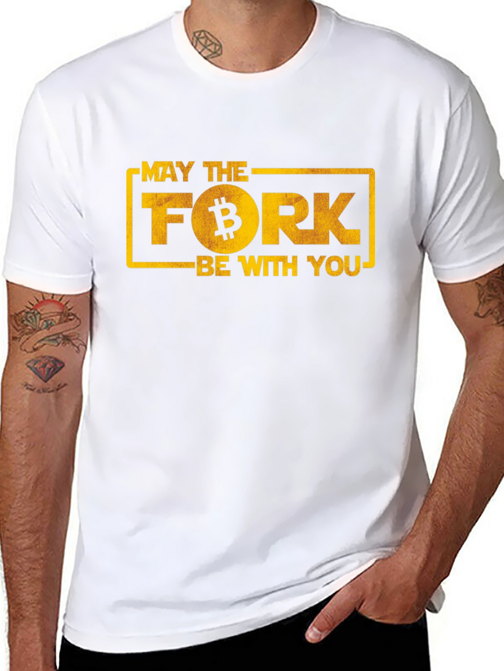 May The Fork Be With You Bitcoin T-Shirt