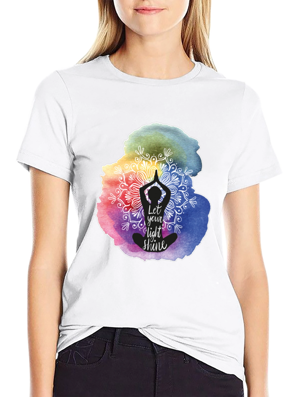Let Your Light Shine Yoga Mandala Graphic Tee