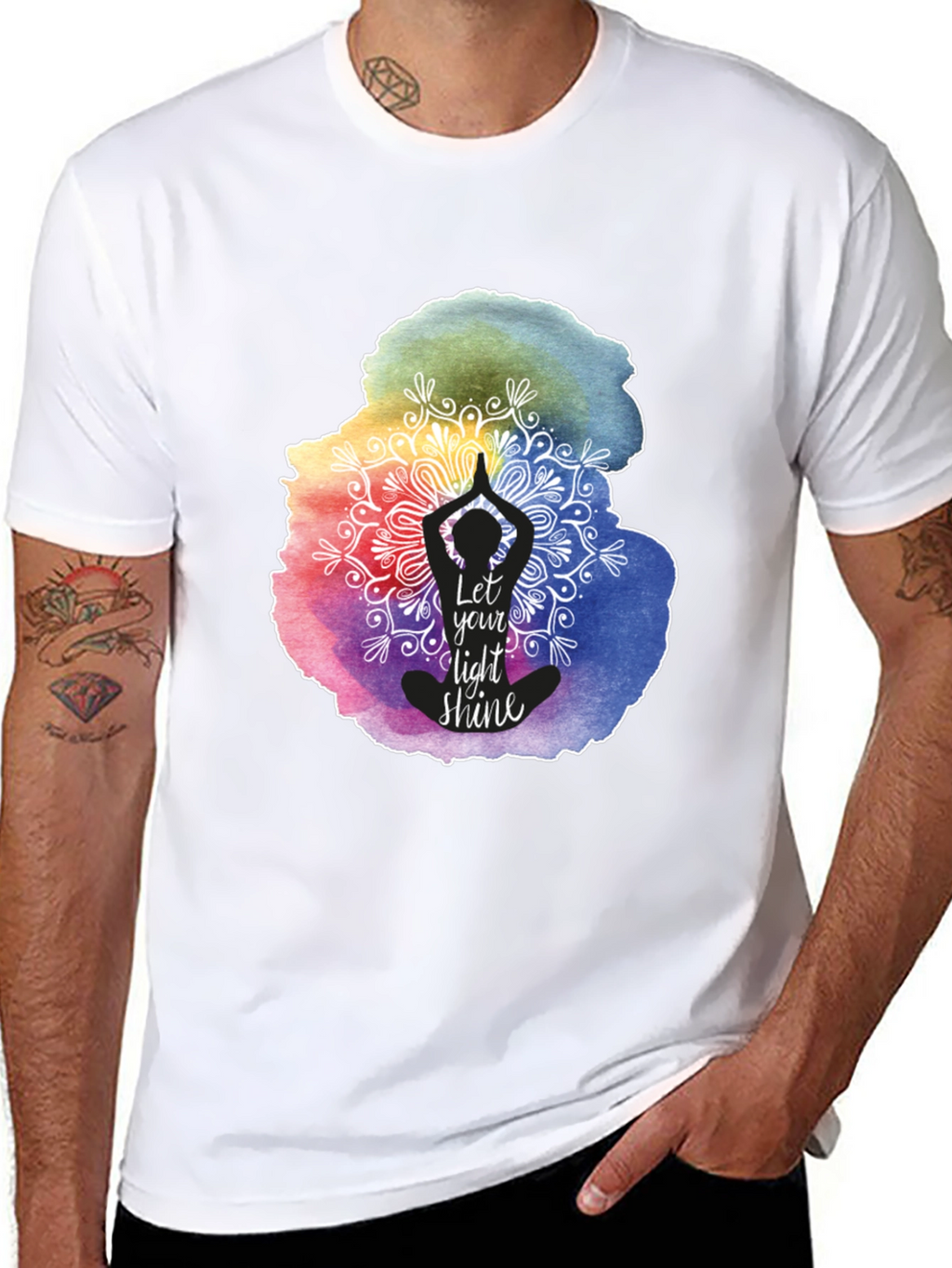 Let Your Light Shine Yoga Mandala Graphic Tee
