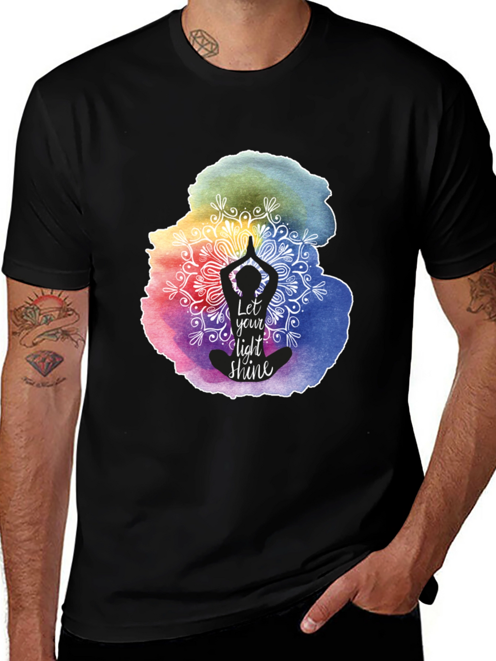 Let Your Light Shine Yoga Mandala Graphic Tee