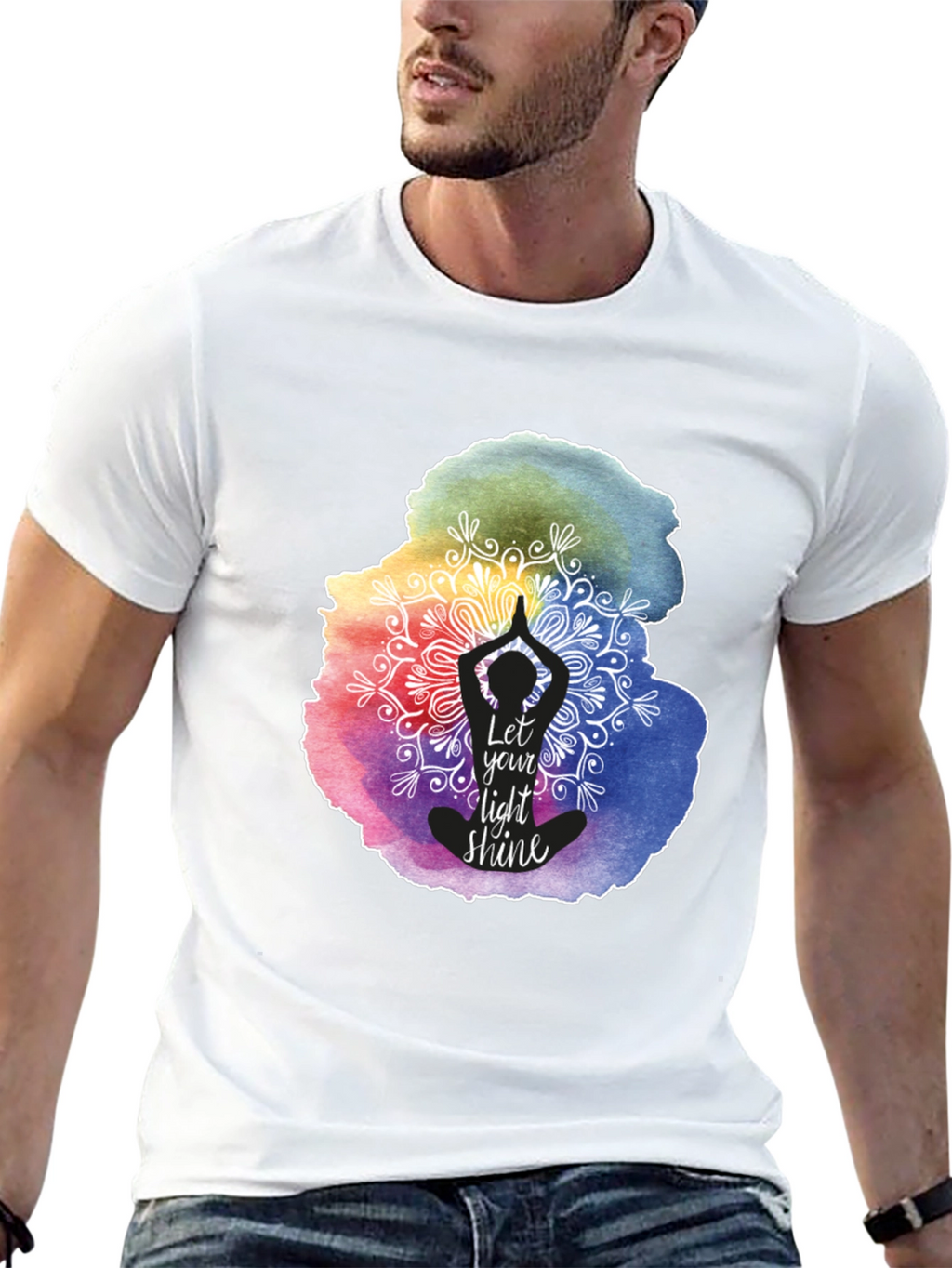 Let Your Light Shine Yoga Mandala Graphic Tee