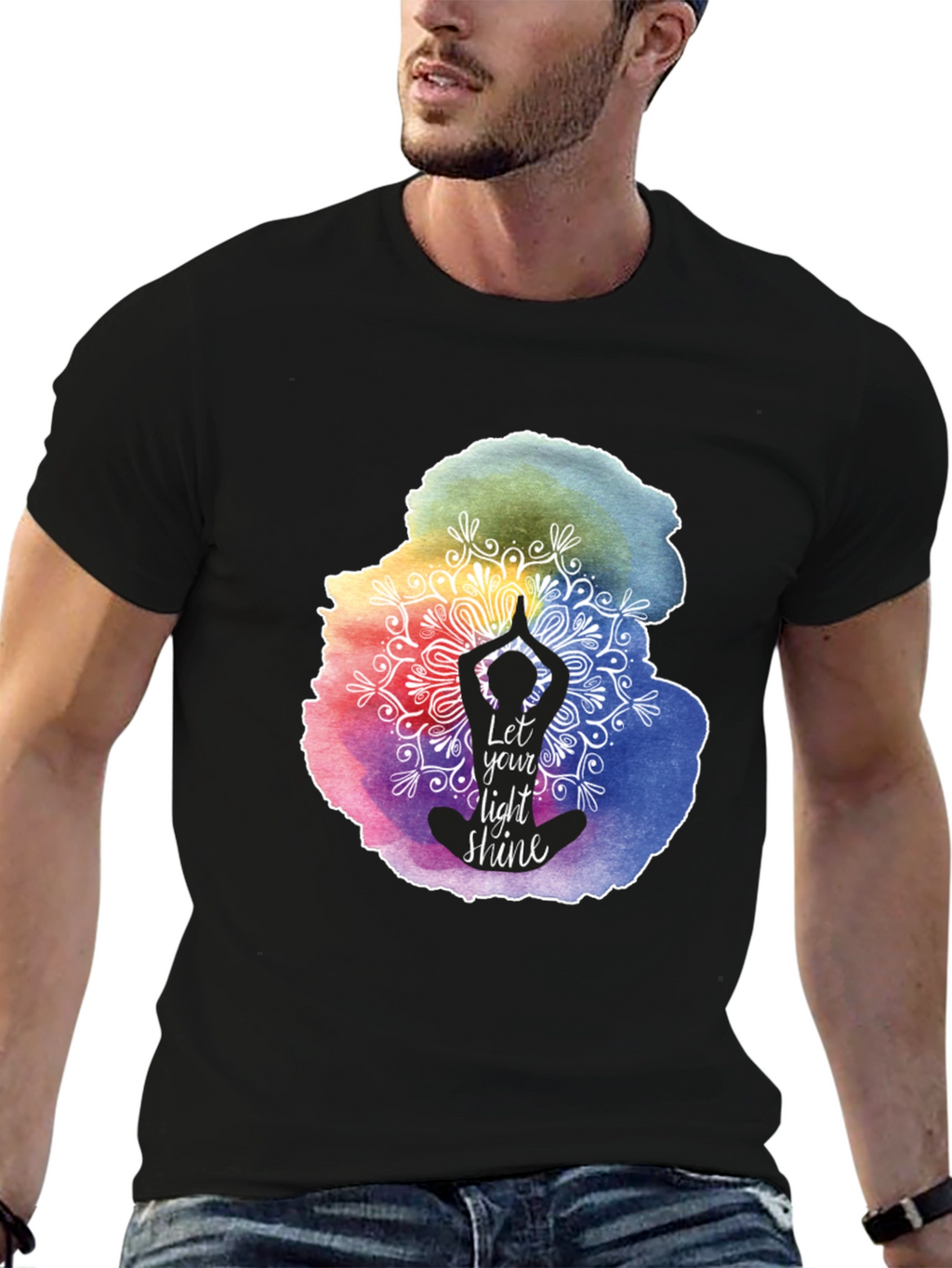 Let Your Light Shine Yoga Mandala Graphic Tee
