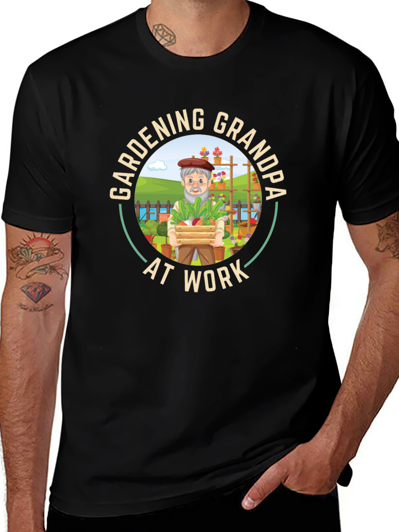 Gardening Grandpa T-Shirt - At Work Funny Graphic Tee