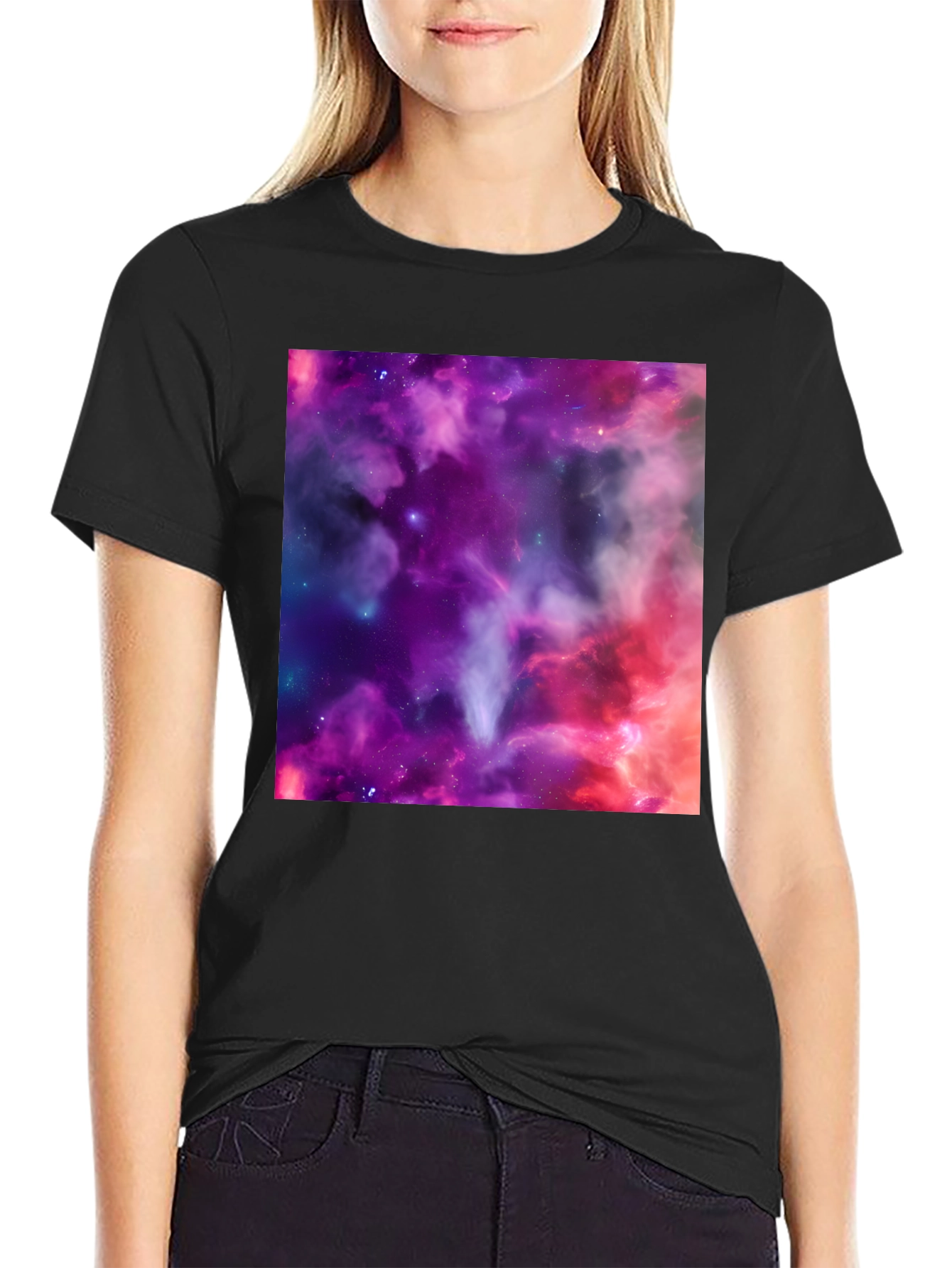 Nebula Print Black T-Shirt