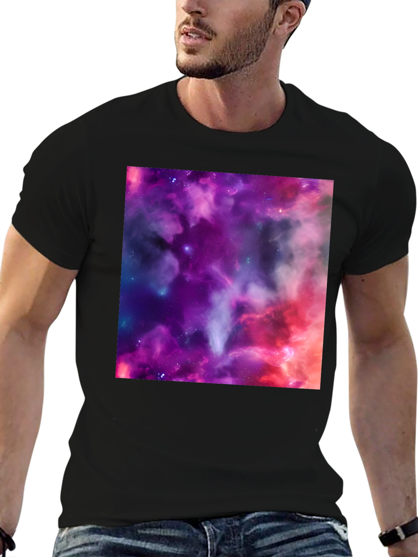 Nebula Print Black T-Shirt