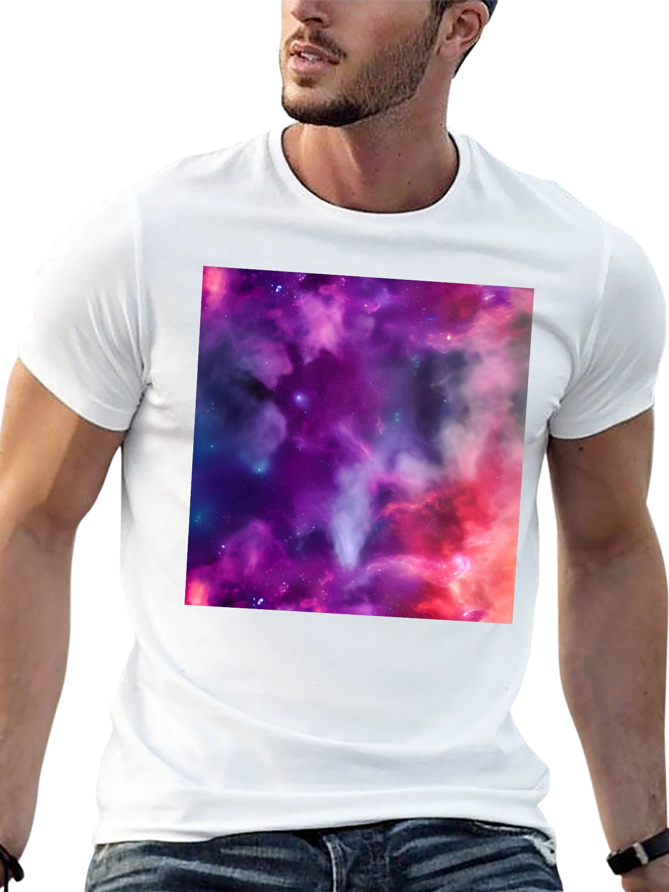Nebula Print Black T-Shirt