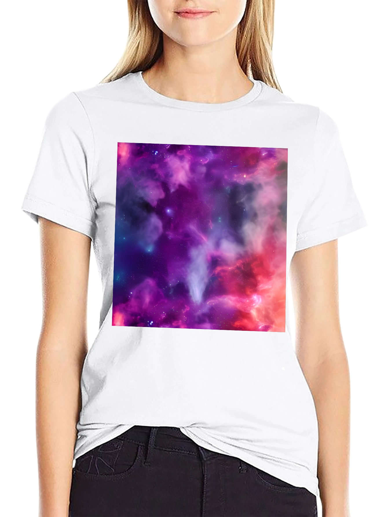 Nebula Print Black T-Shirt
