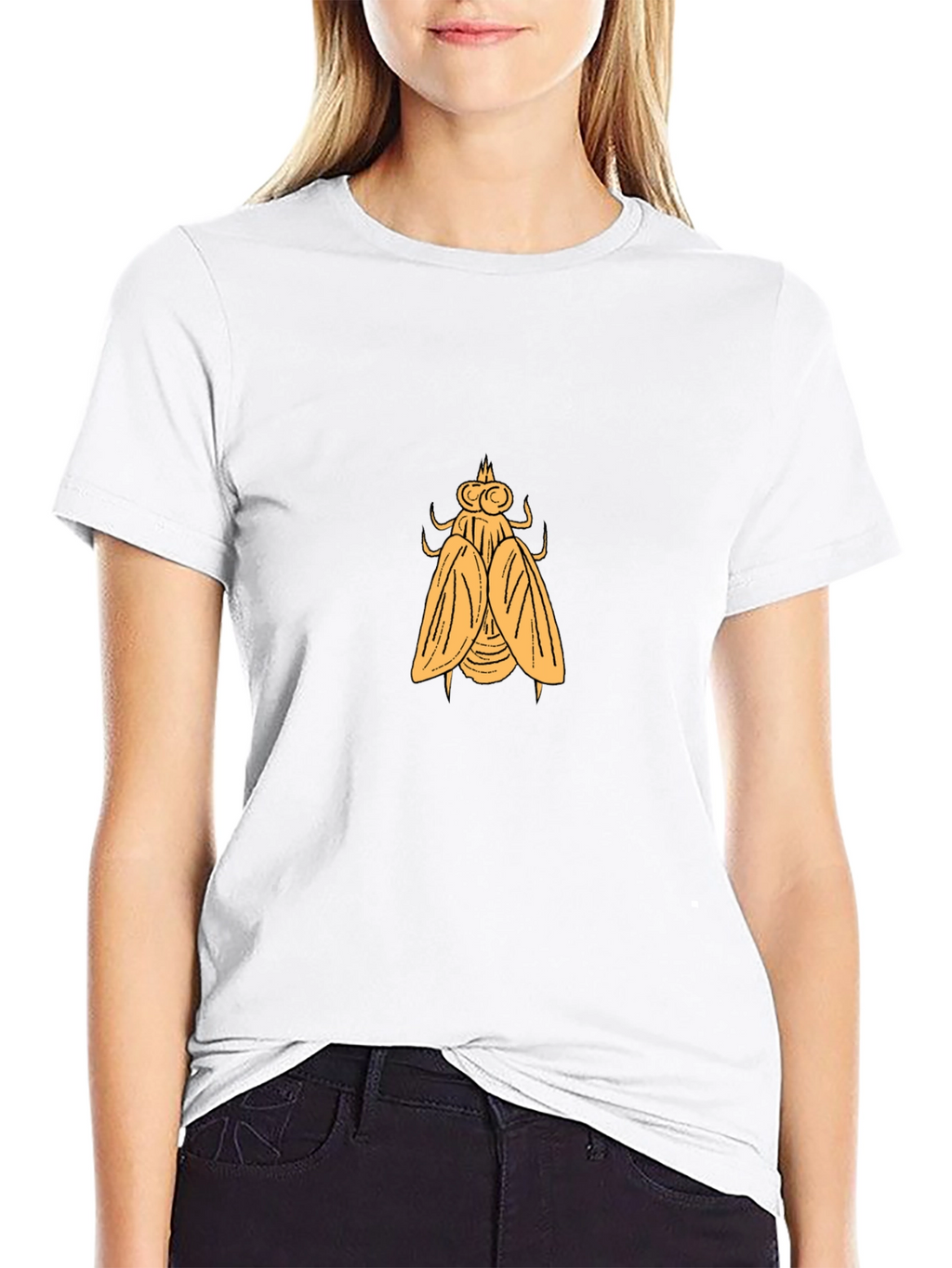 Black T-Shirt with Fly Graphic