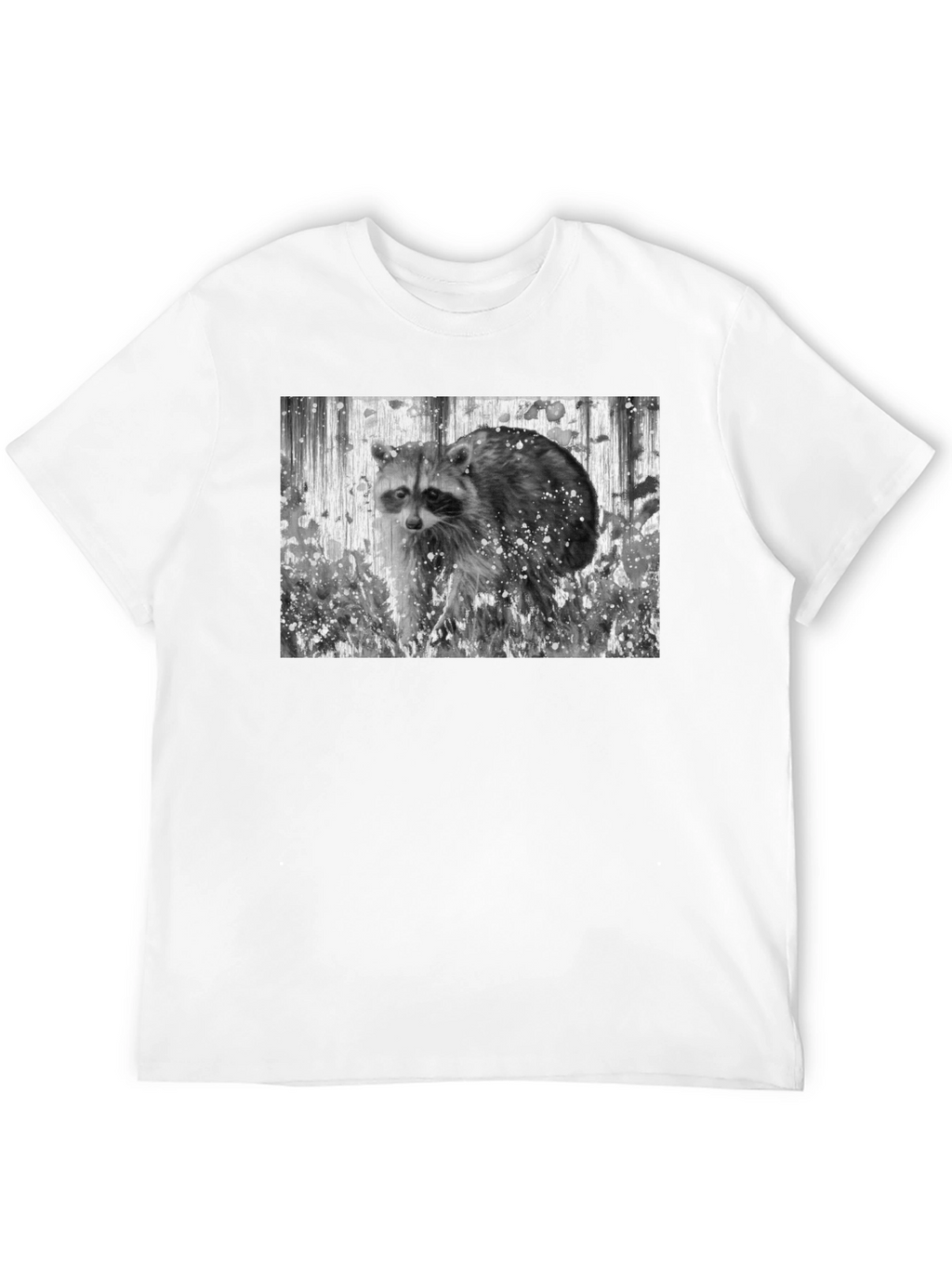 Raccoon Graphic Tee - Black Casual T-Shirt