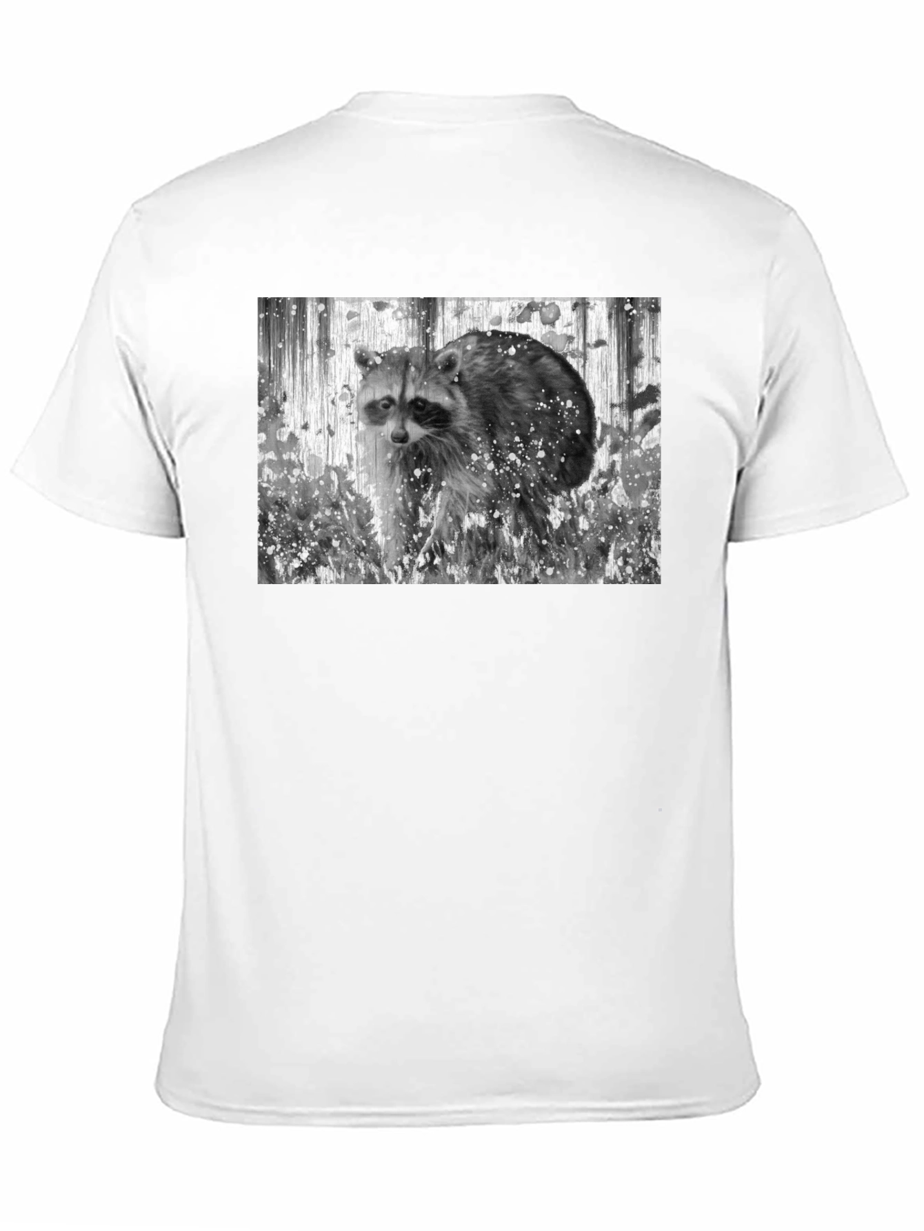 Raccoon Graphic Tee - Black Casual T-Shirt
