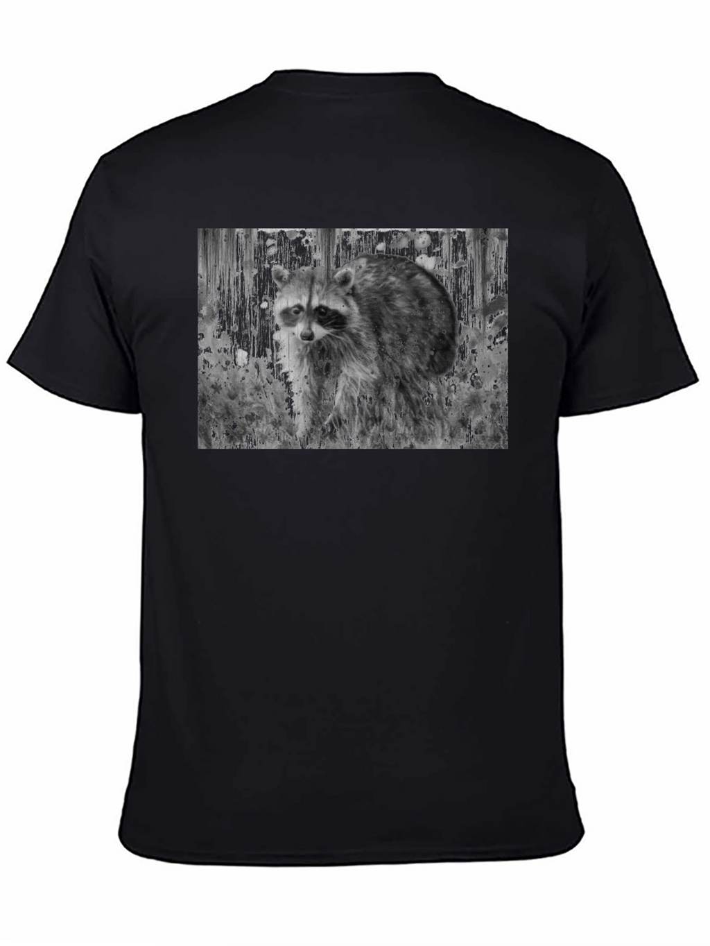 Raccoon Graphic Tee - Black Casual T-Shirt