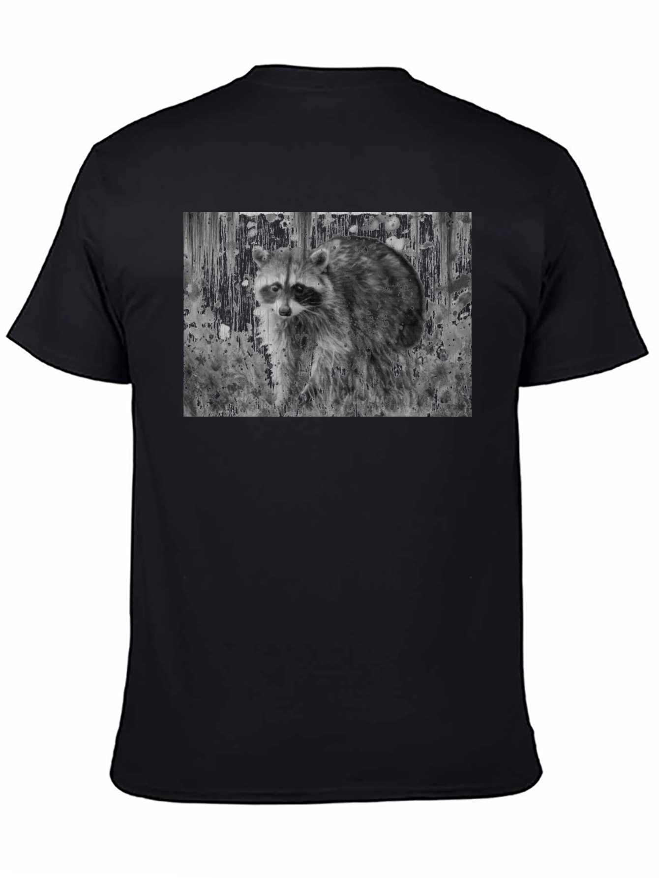 Raccoon Graphic Tee - Black Casual T-Shirt