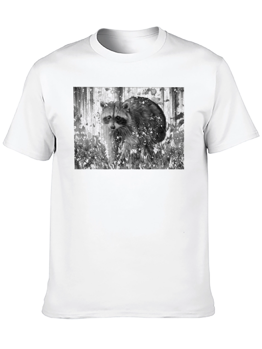Raccoon Graphic Tee - Black Casual T-Shirt