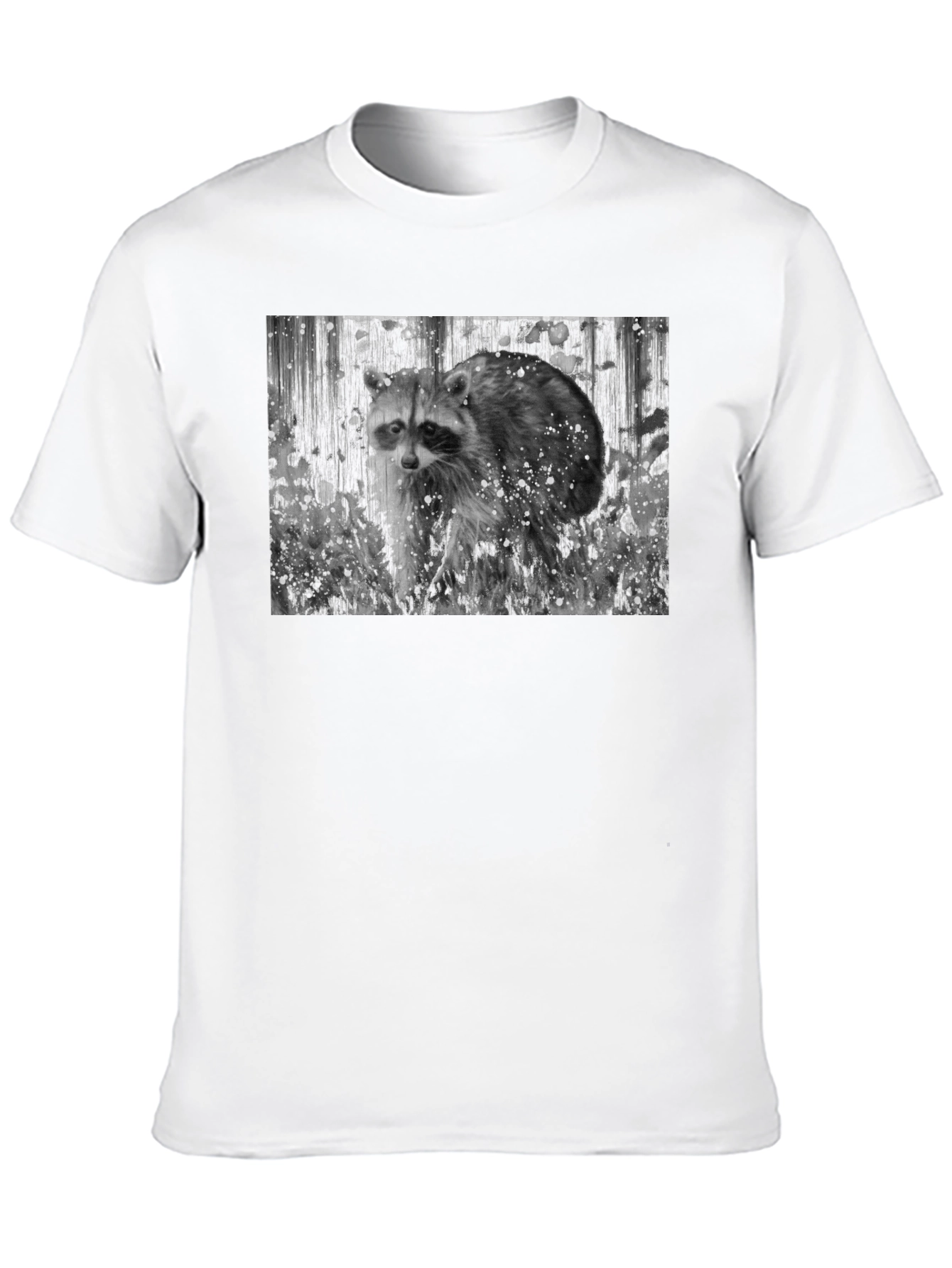 Raccoon Graphic Tee - Black Casual T-Shirt
