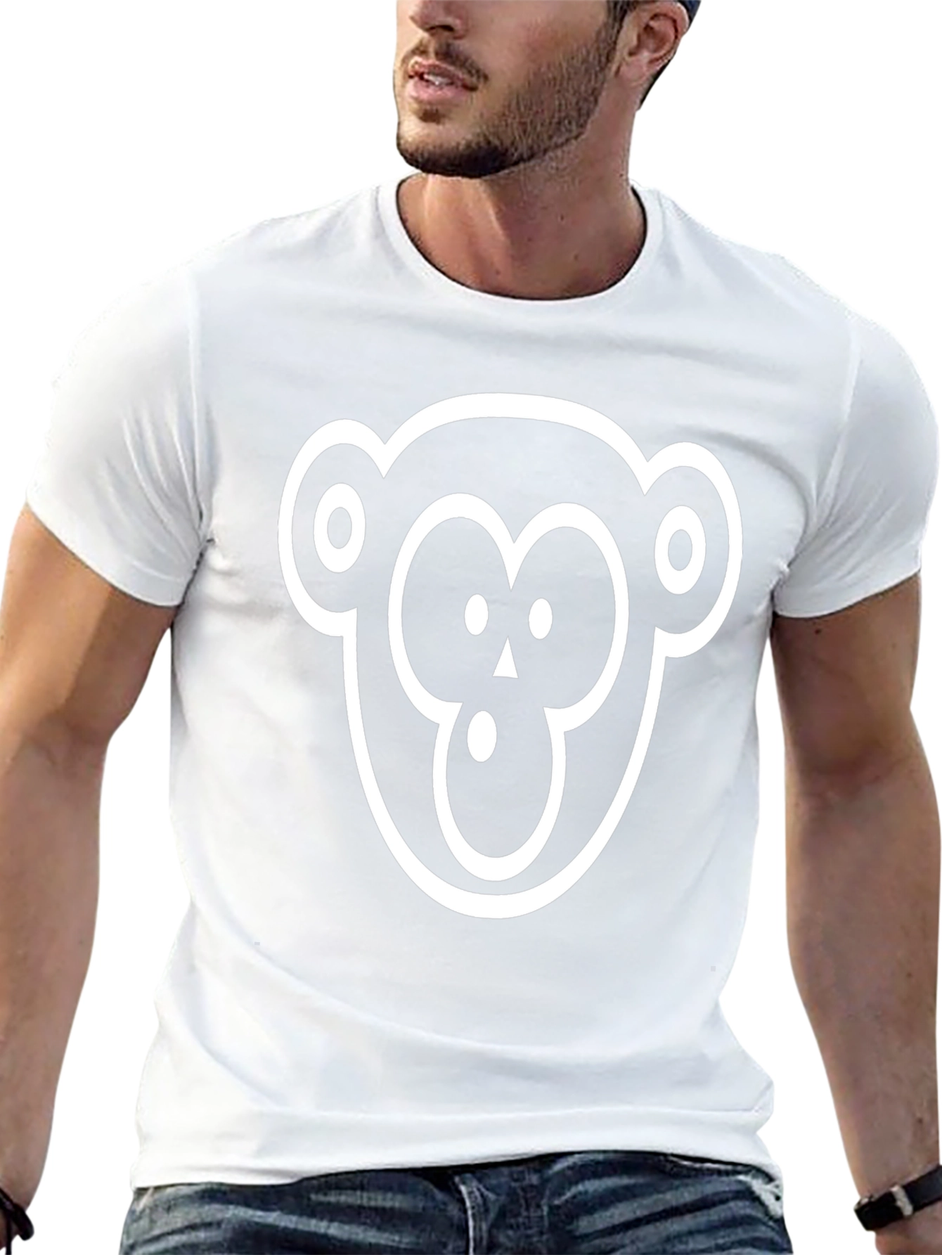 Monkey Face Graphic T-Shirt - Cool Casual Style