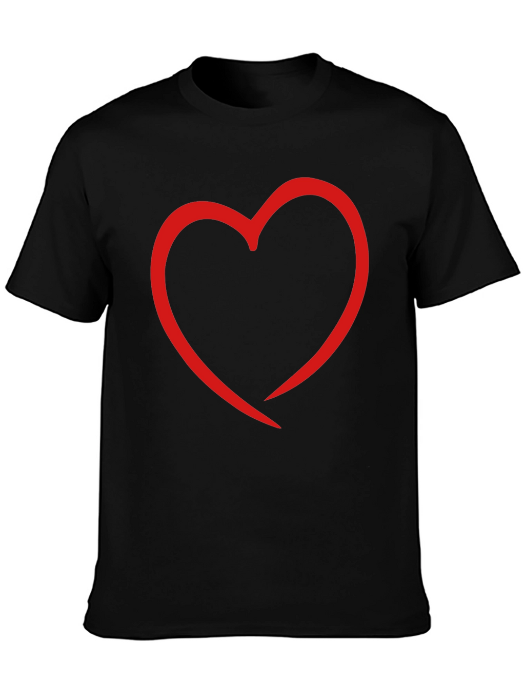 Heart Outline Graphic Print Black T-Shirt