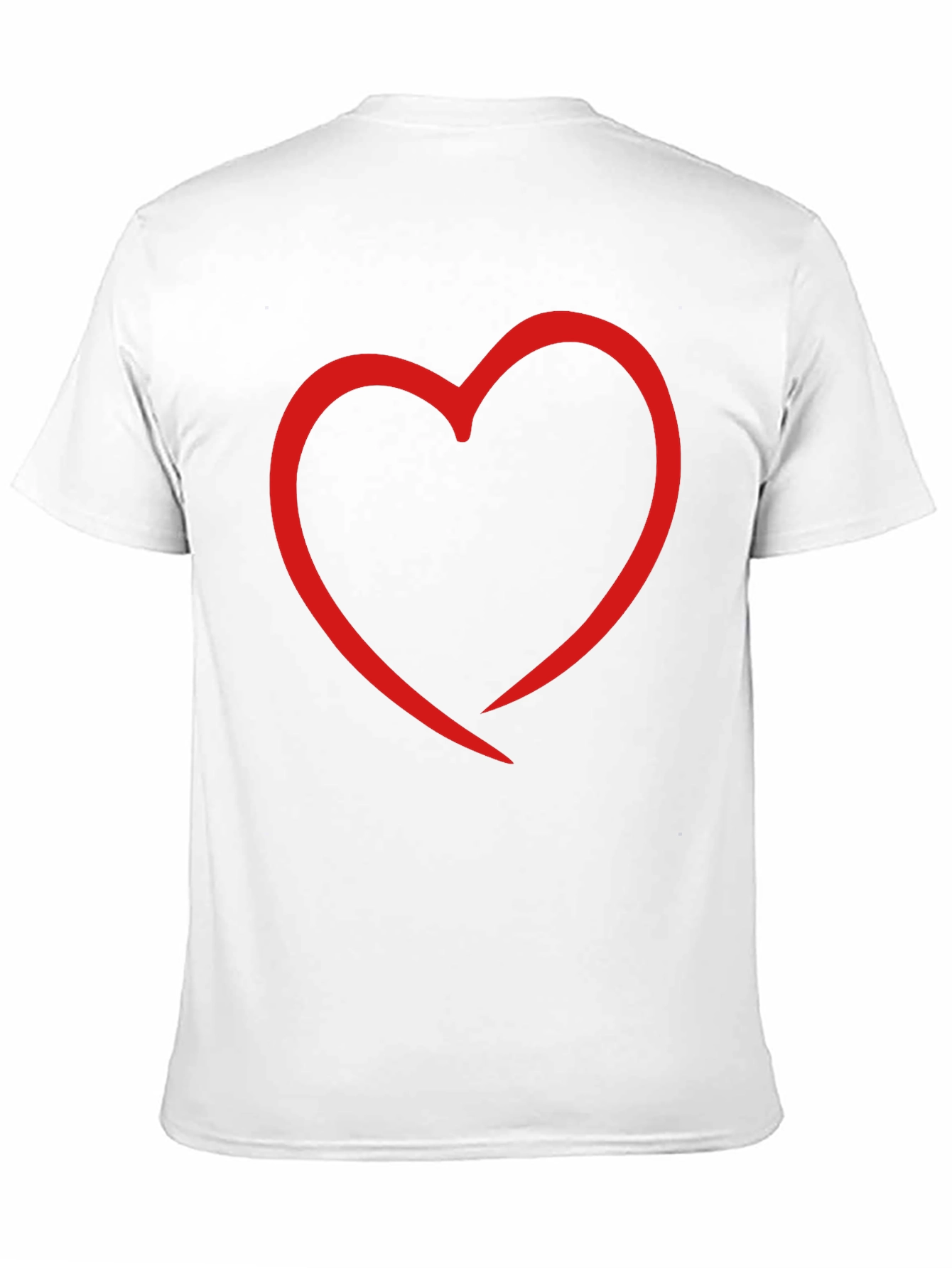 Heart Outline Graphic Print Black T-Shirt