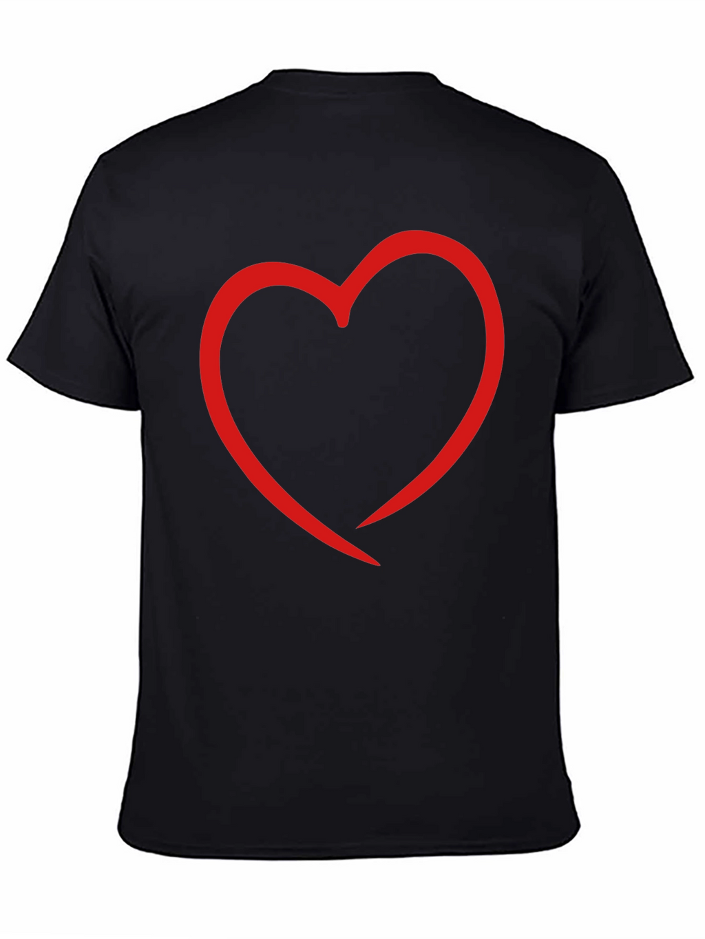 Heart Outline Graphic Print Black T-Shirt