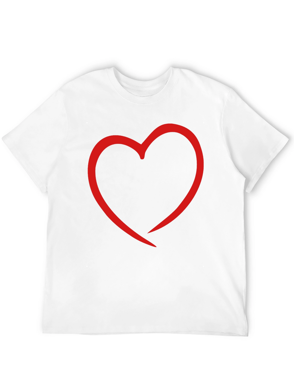 Heart Outline Graphic Print Black T-Shirt