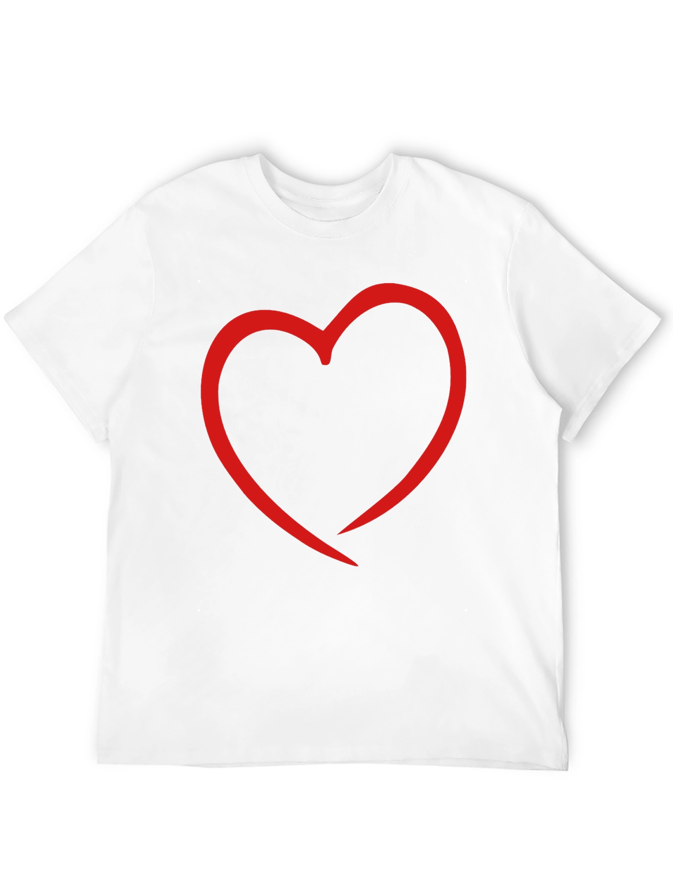 Heart Outline Graphic Print Black T-Shirt