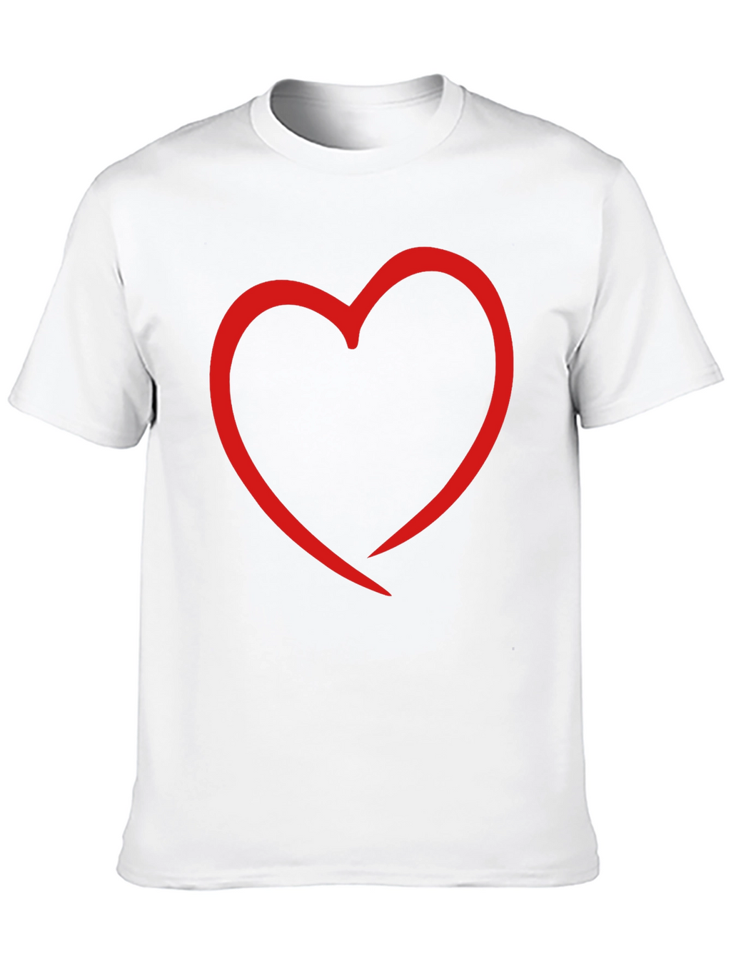 Heart Outline Graphic Print Black T-Shirt
