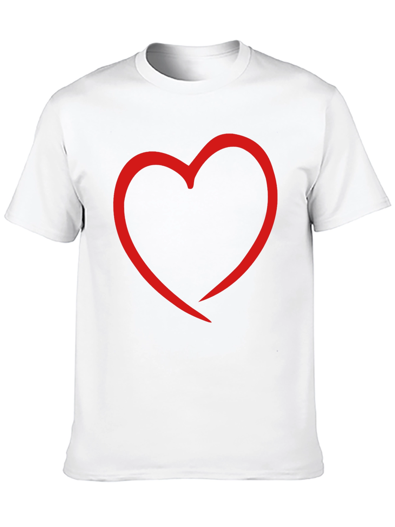 Heart Outline Graphic Print Black T-Shirt