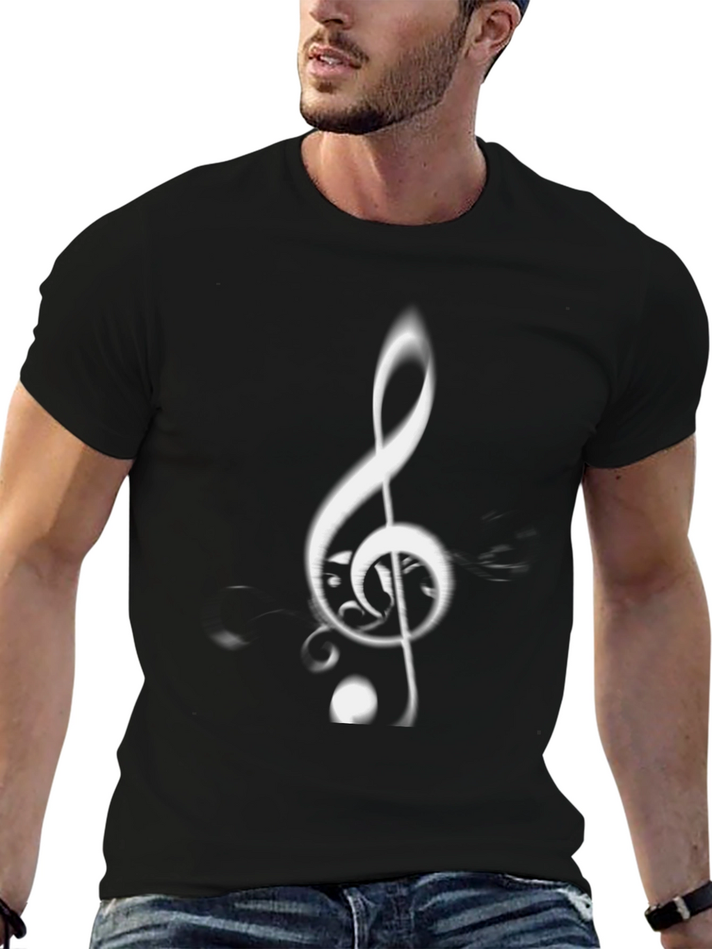 Music Note Graphic Tee - Stylish Black T-Shirt