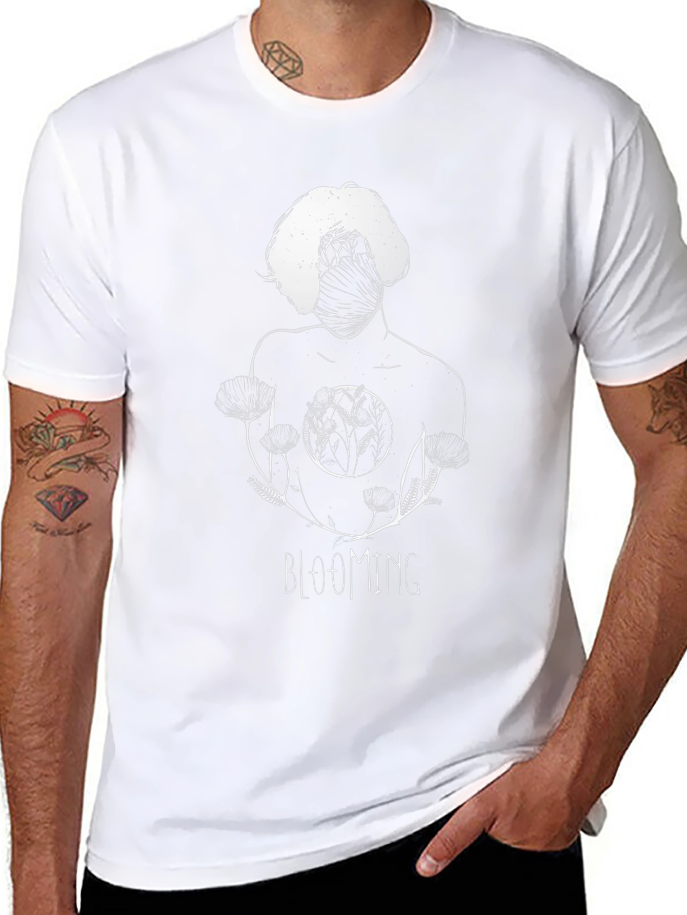 Blooming Graphic Print Black T-Shirt