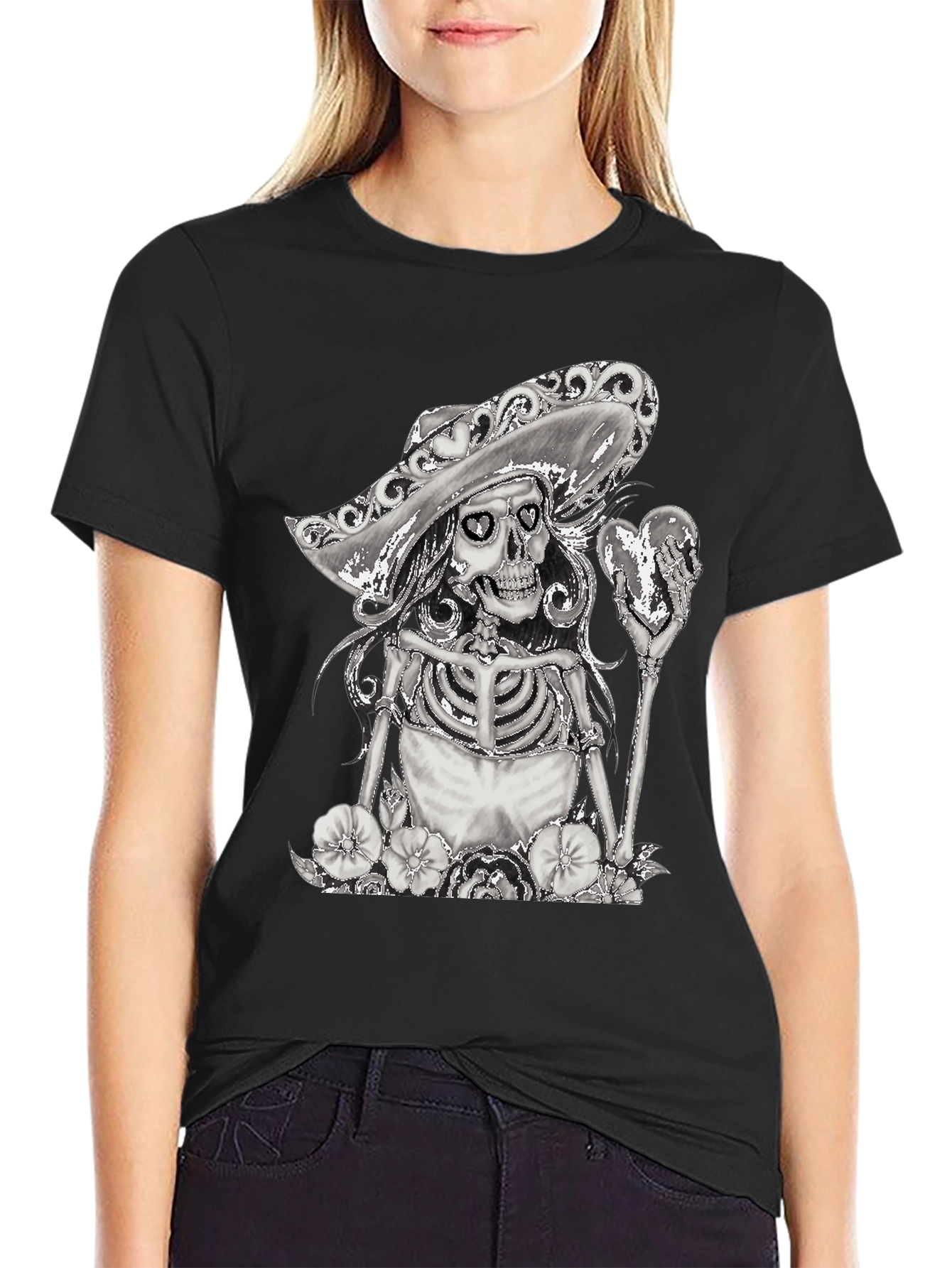 Skeleton Senorita T-Shirt - Dia de los Muertos