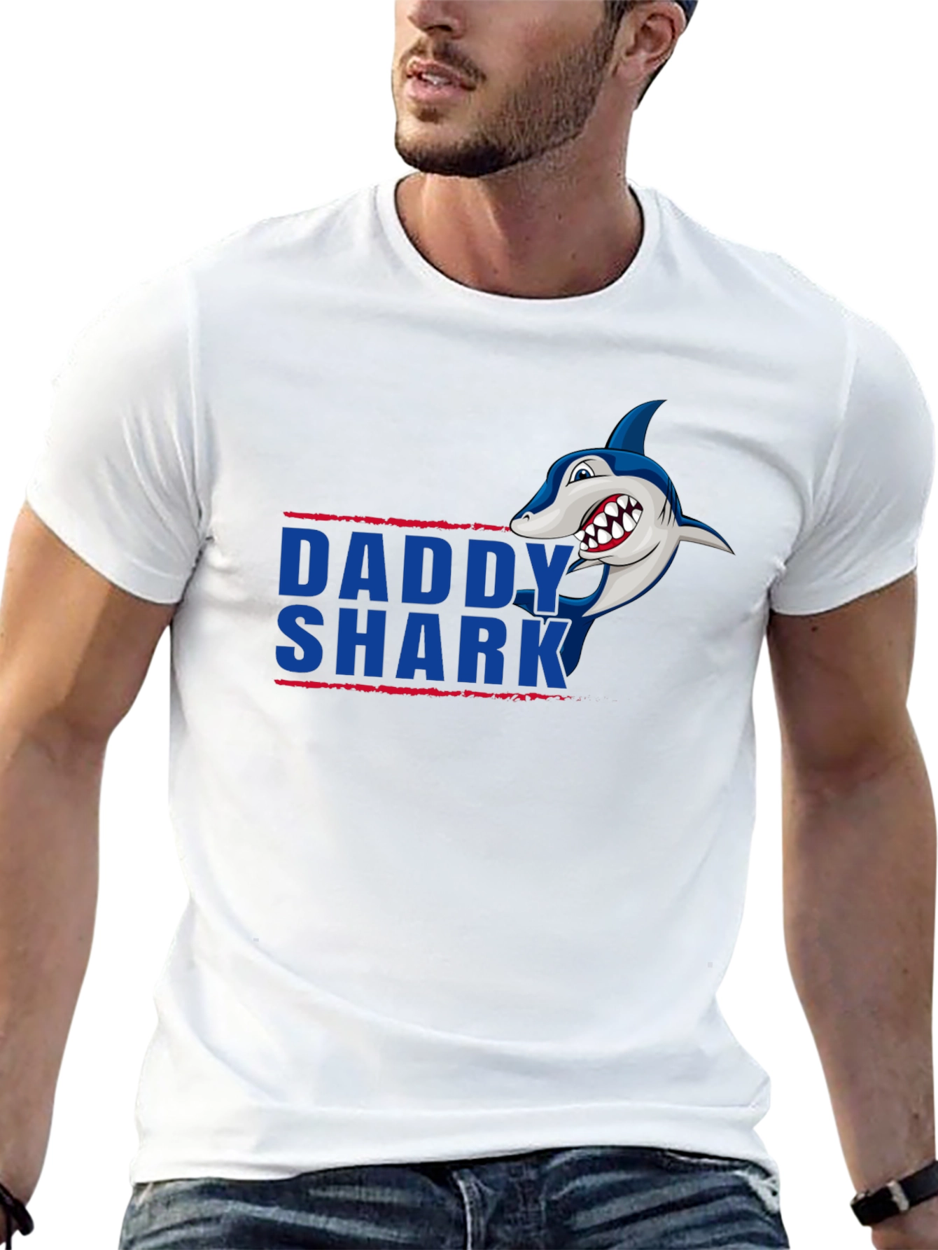 Daddy Shark Graphic Tee - Black Cotton T-Shirt