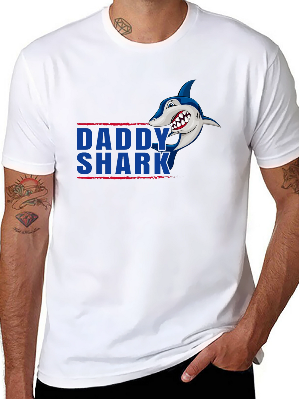 Daddy Shark Graphic Tee - Black Cotton T-Shirt