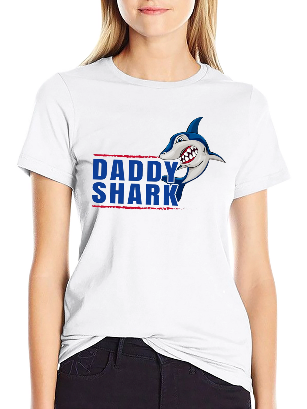 Daddy Shark Graphic Tee - Black Cotton T-Shirt