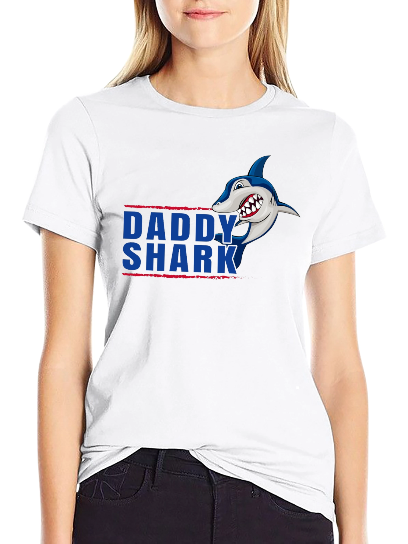 Daddy Shark Graphic Tee - Black Cotton T-Shirt