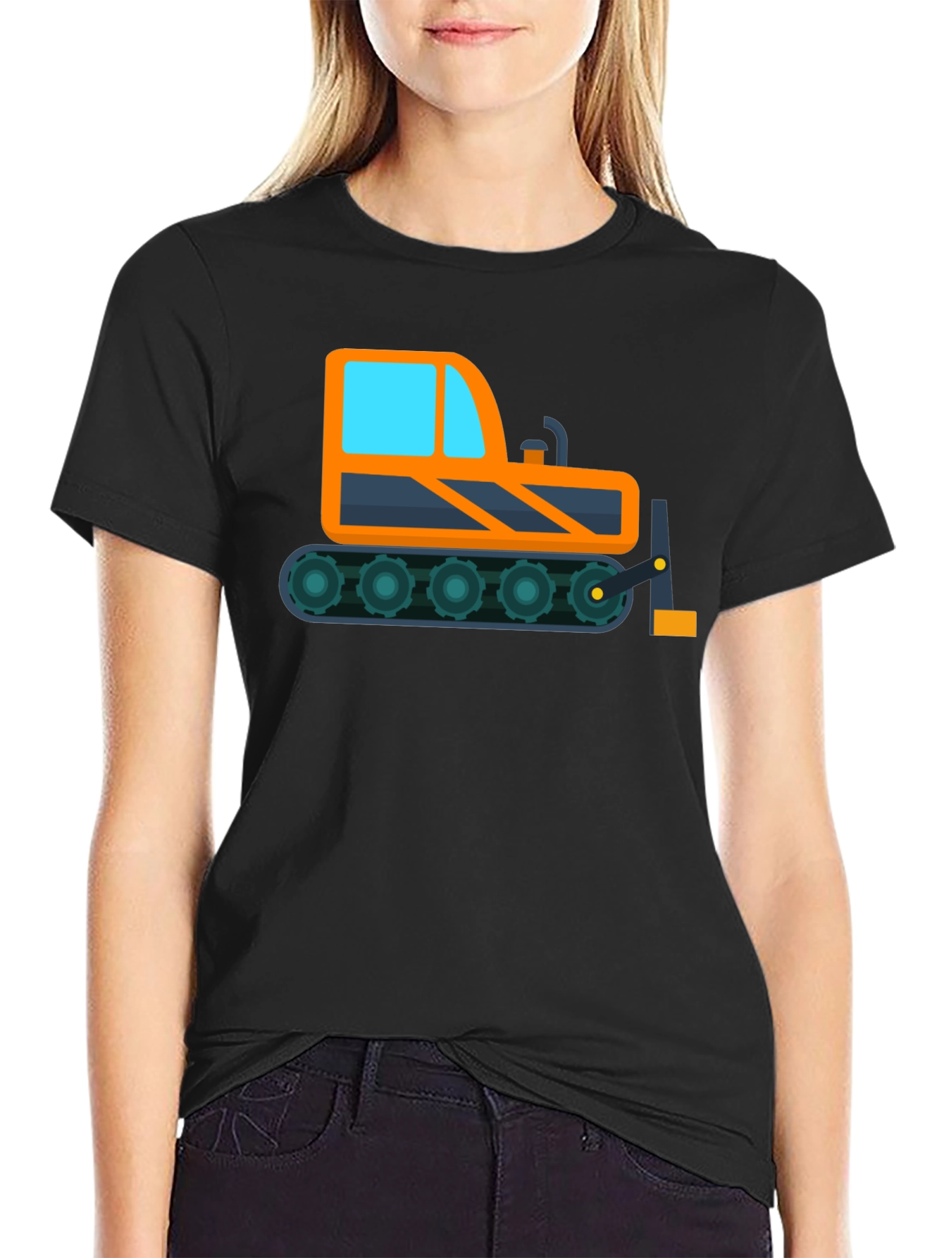 Bulldozer Graphic Tee - Construction Vehicle Shirt