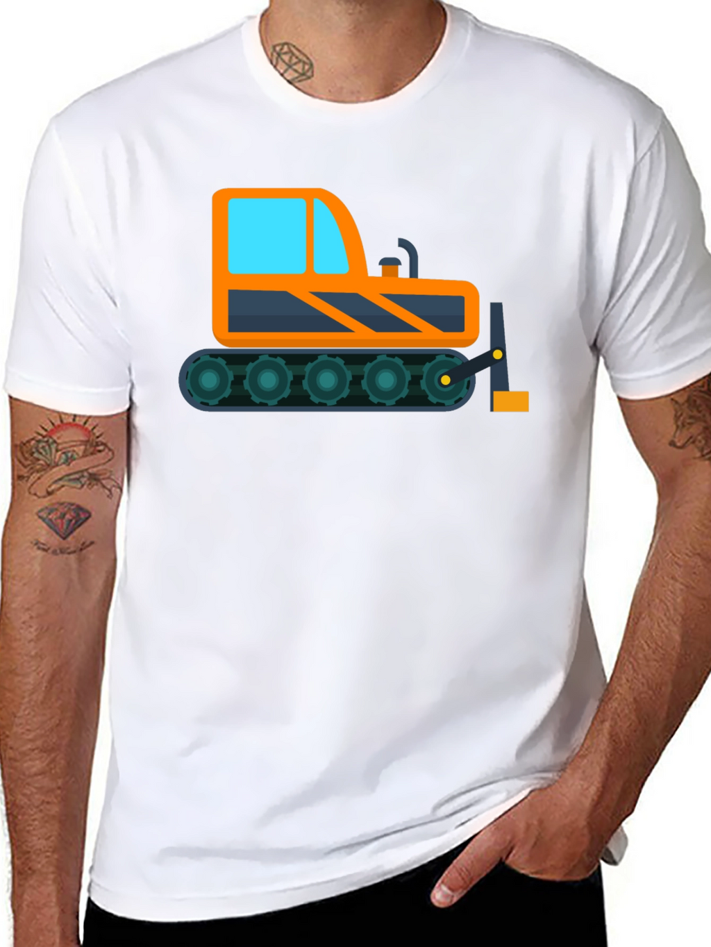 Bulldozer Graphic Tee - Construction Vehicle Shirt