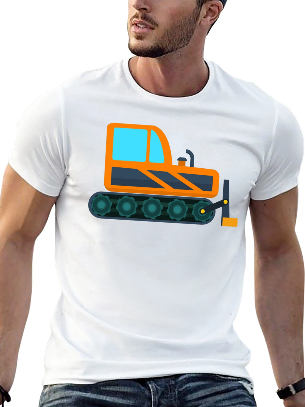 Bulldozer Graphic Tee - Construction Vehicle Shirt