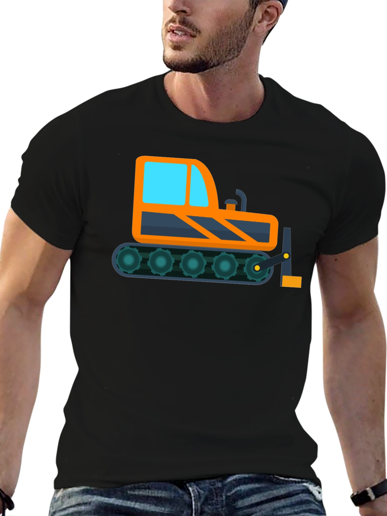 Bulldozer Graphic Tee - Construction Vehicle Shirt