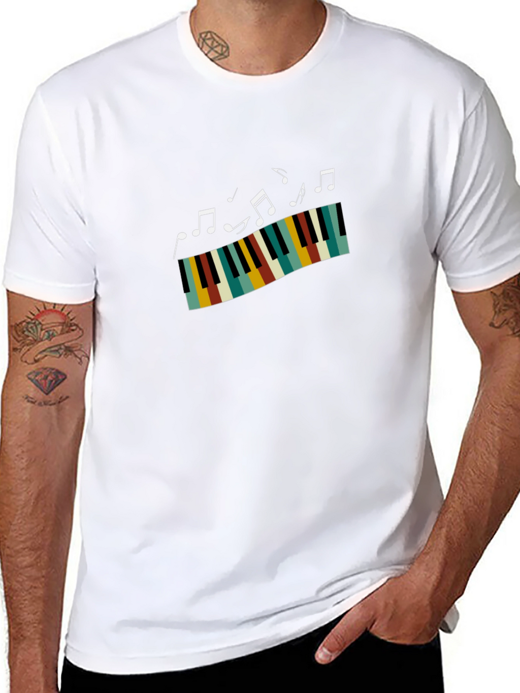 Musical Piano T-Shirt - Black