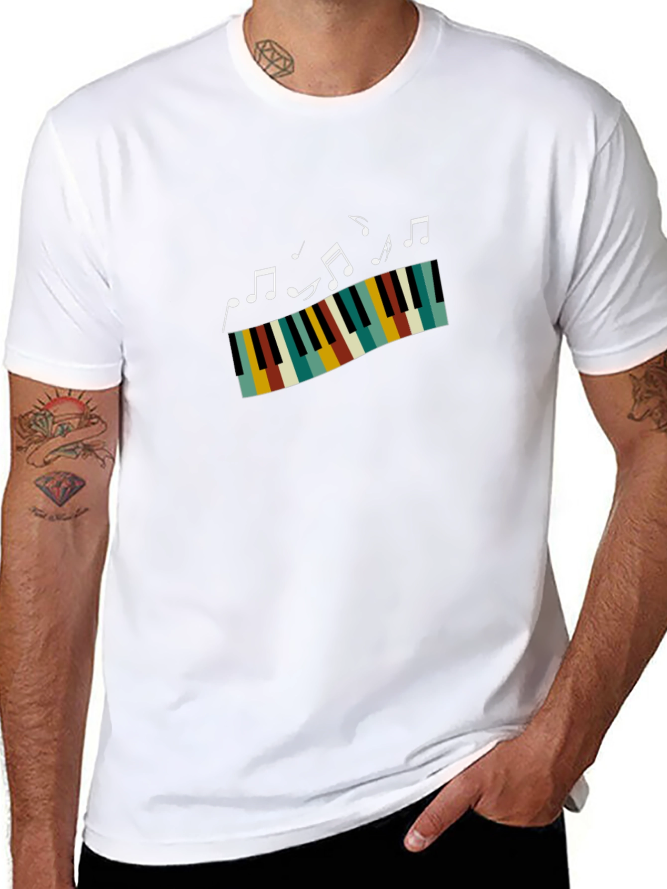 Musical Piano T-Shirt - Black