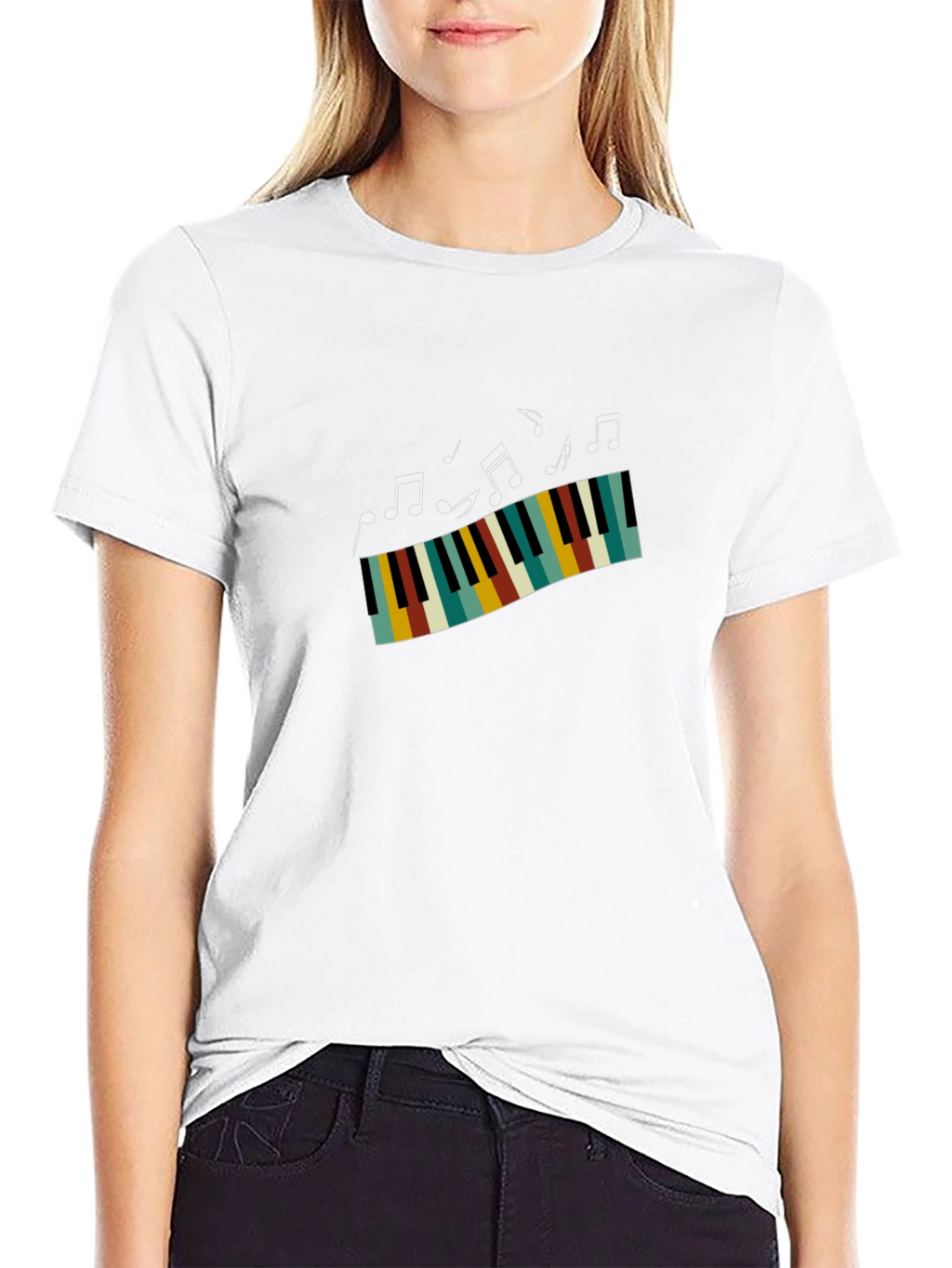 Musical Piano T-Shirt - Black