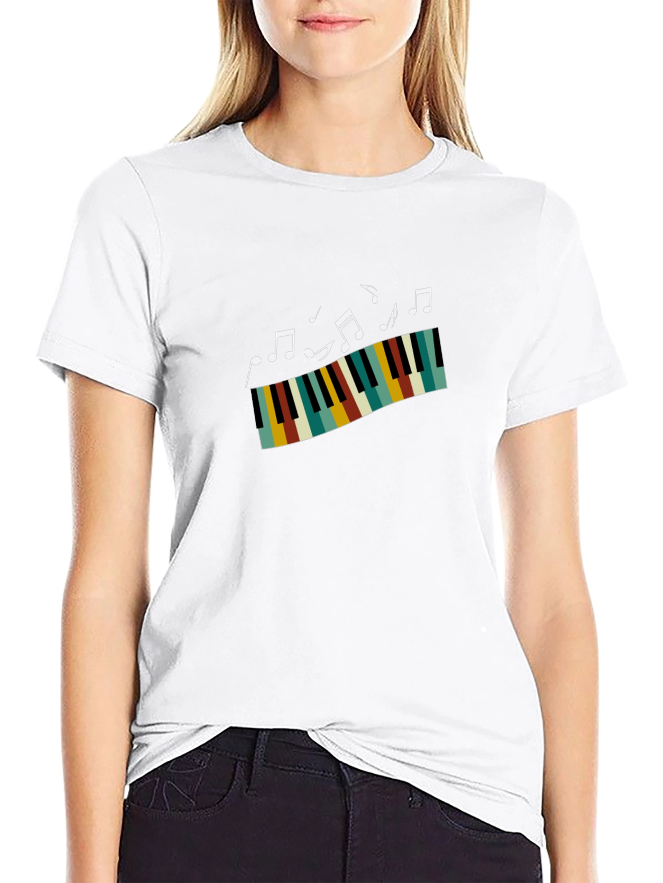 Musical Piano T-Shirt - Black
