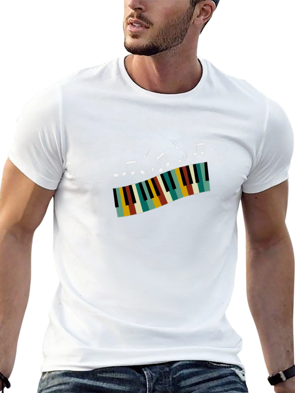 Musical Piano T-Shirt - Black