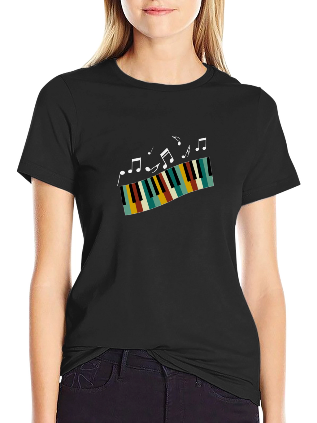 Musical Piano T-Shirt - Black