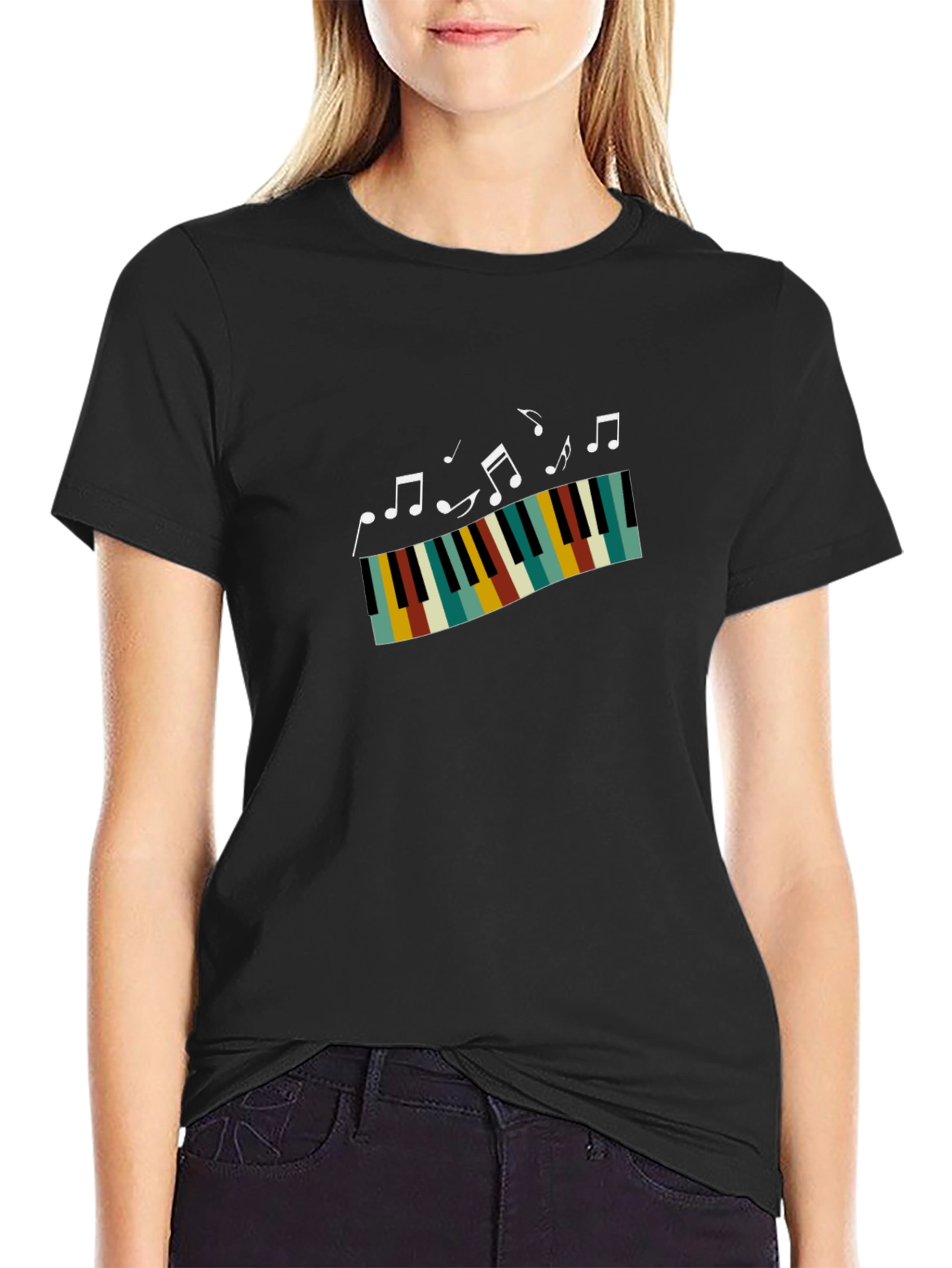 Musical Piano T-Shirt - Black
