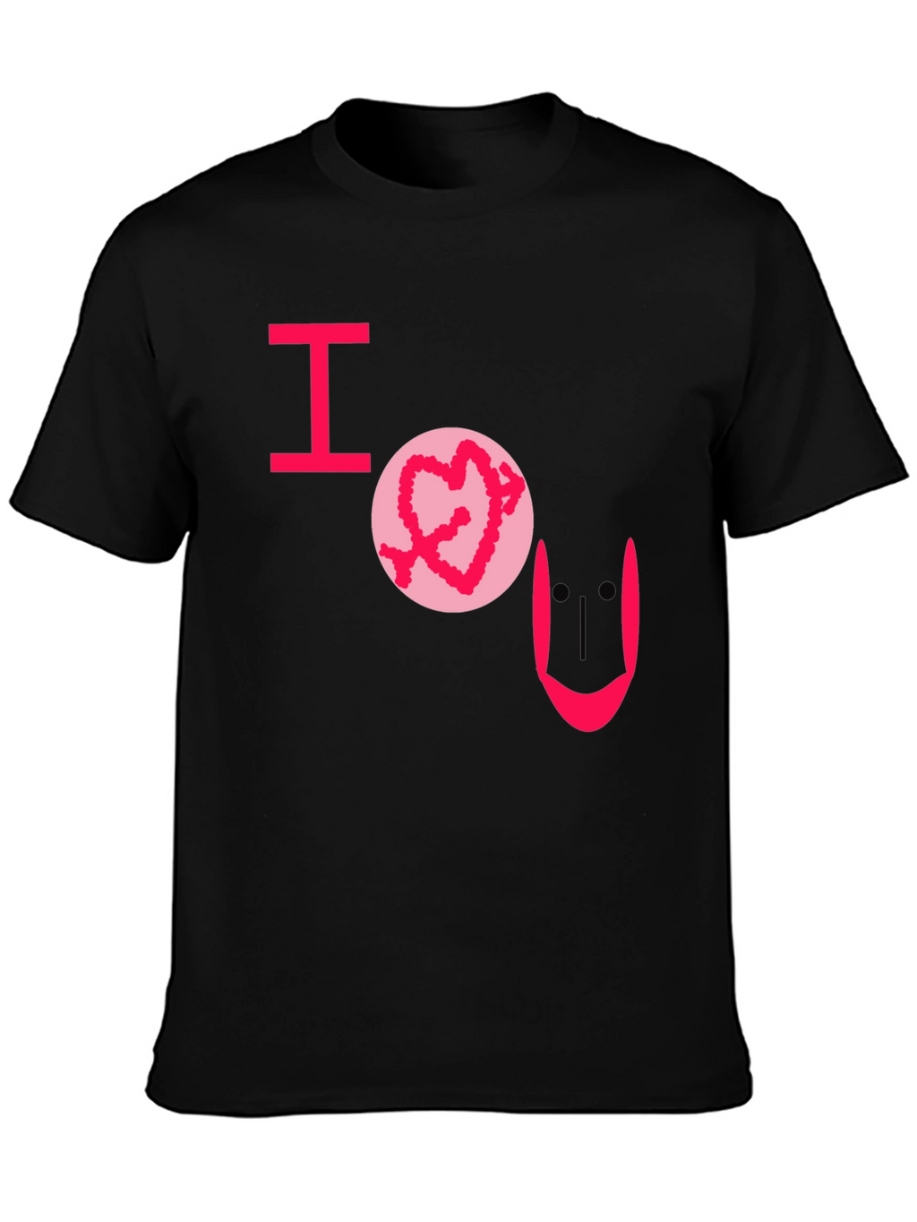 I Heart U Graphic Tee - Black Casual T-Shirt