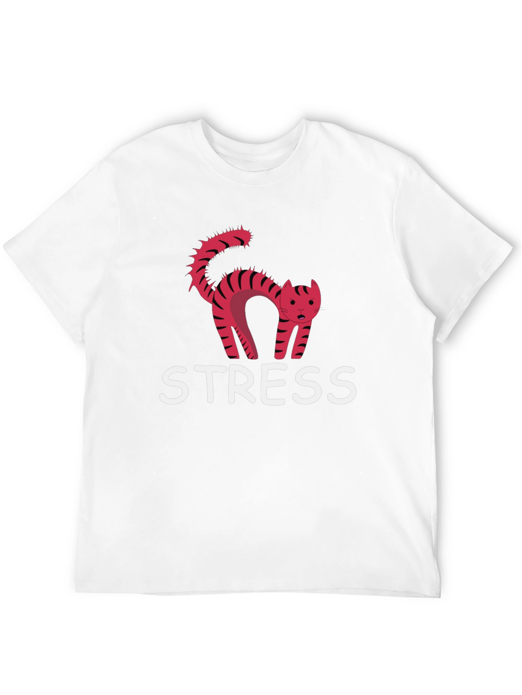 Stress Cat Graphic Tee - Black Cotton T-Shirt