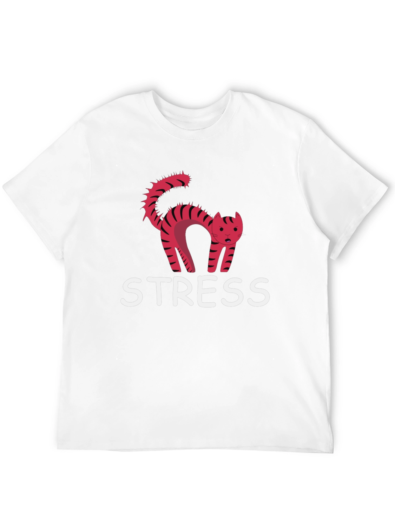 Stress Cat Graphic Tee - Black Cotton T-Shirt