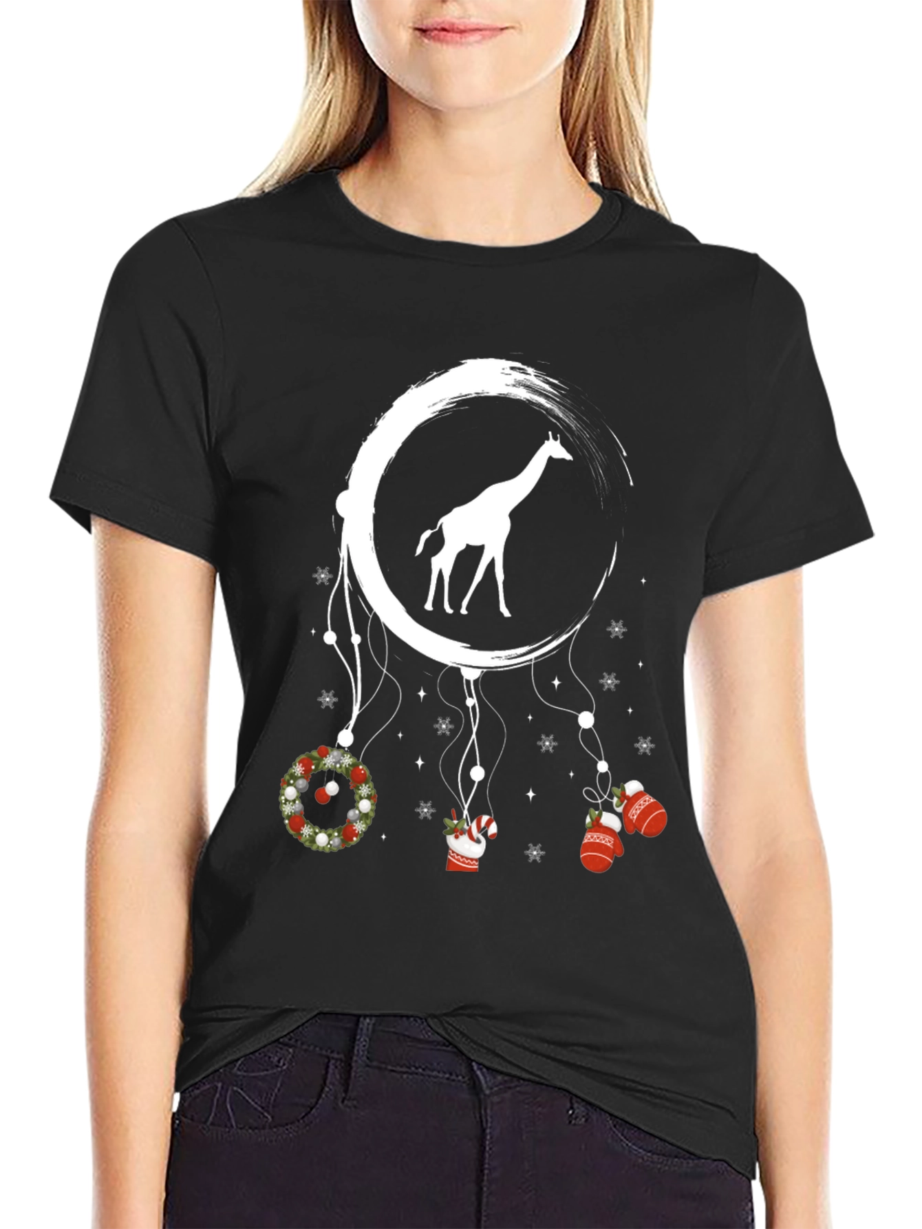 Giraffe Christmas Dreamcatcher Graphic Tee