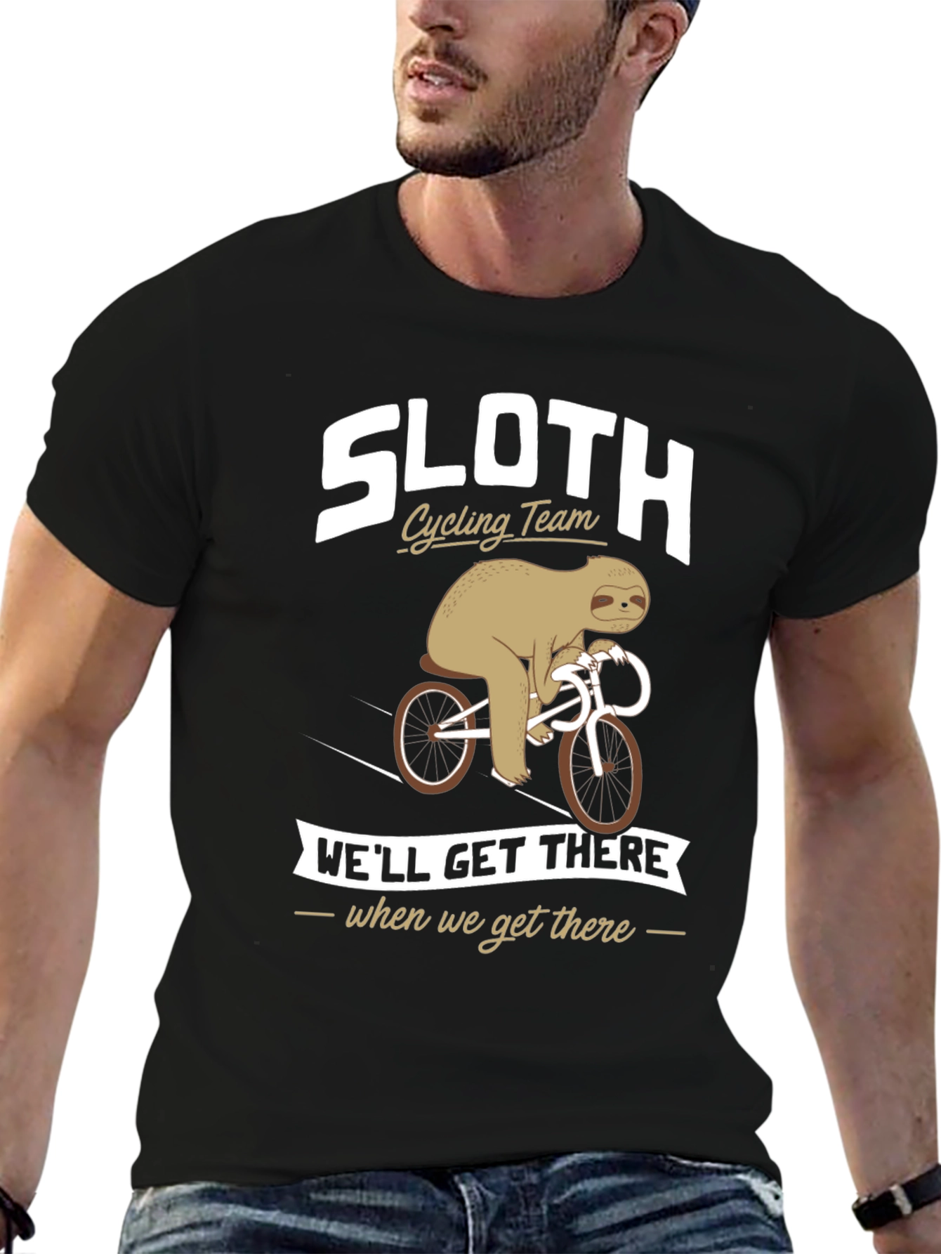 Sloth Cycling Team T-Shirt - Funny Novelty Tee